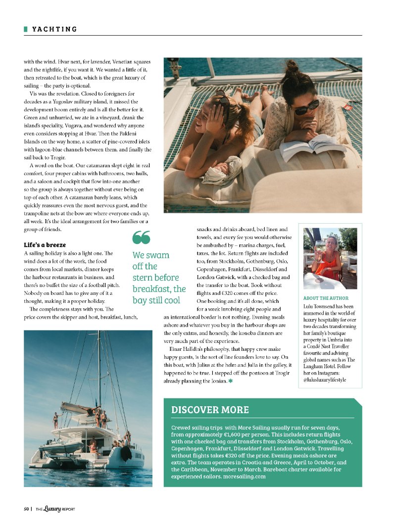 The Luxury Report - More Sailing