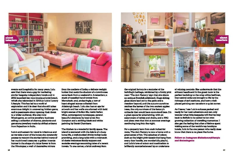About Suffolk magazine, Interiors feature, second page