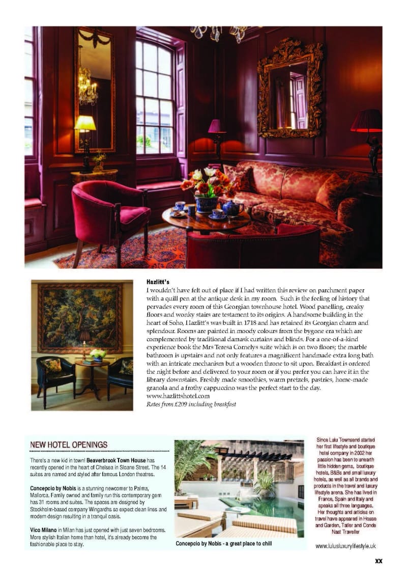 The Best Hotels in London, Georgian townhouse hotel room with dark red walls