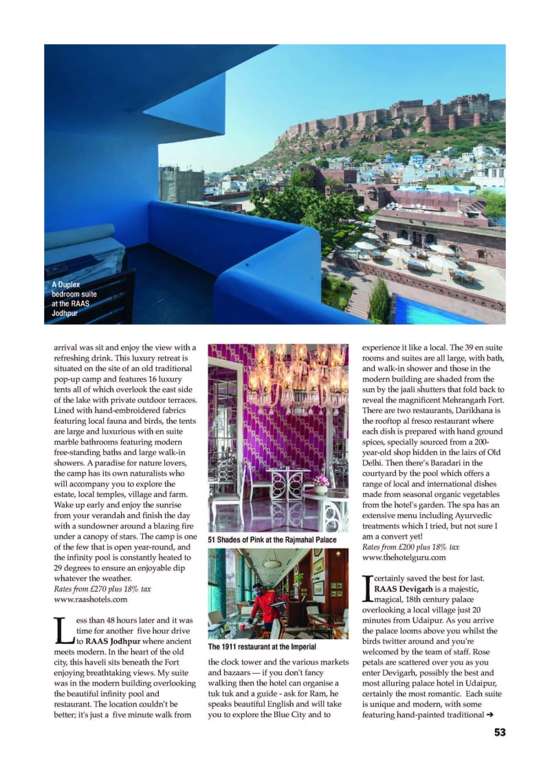 A Passage to India, balcony view over Jodhpur and its hill fortress