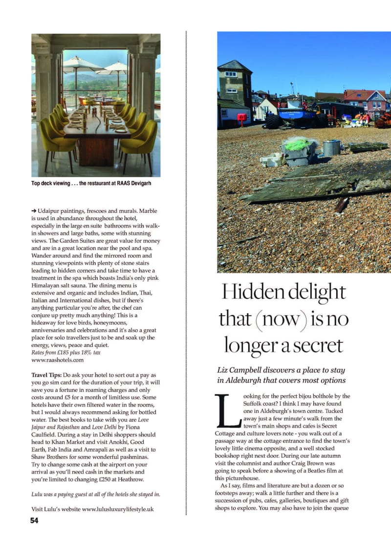 A Passage to India, closing spread with restaurant terrace and beach scene