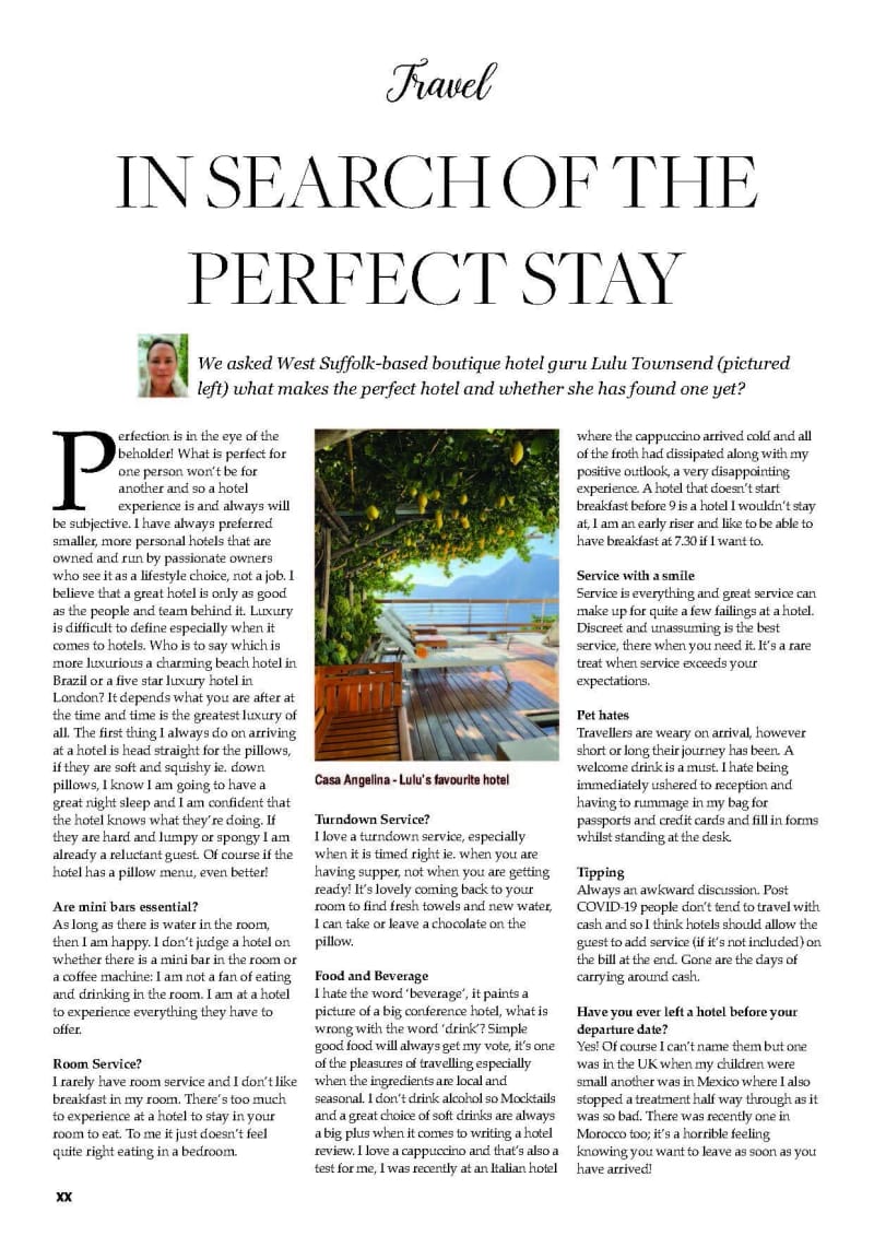 What makes the perfect boutique hotel?, Bury & West Suffolk travel pages