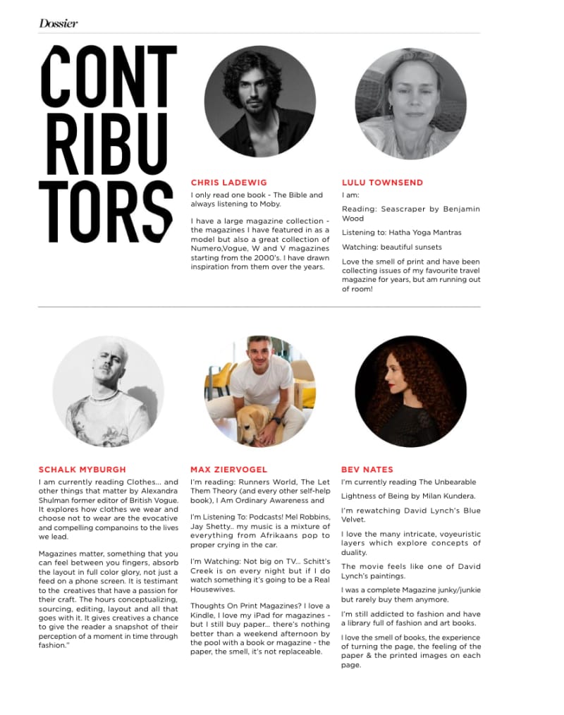 Dossier 2026, contributors page
