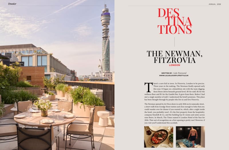 Dossier 2026, The Newman, London, first page of the feature