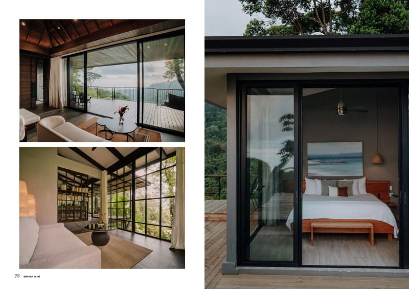 Dossier Man 2025, Costa Rica, modern house interior with large windows onto greenery