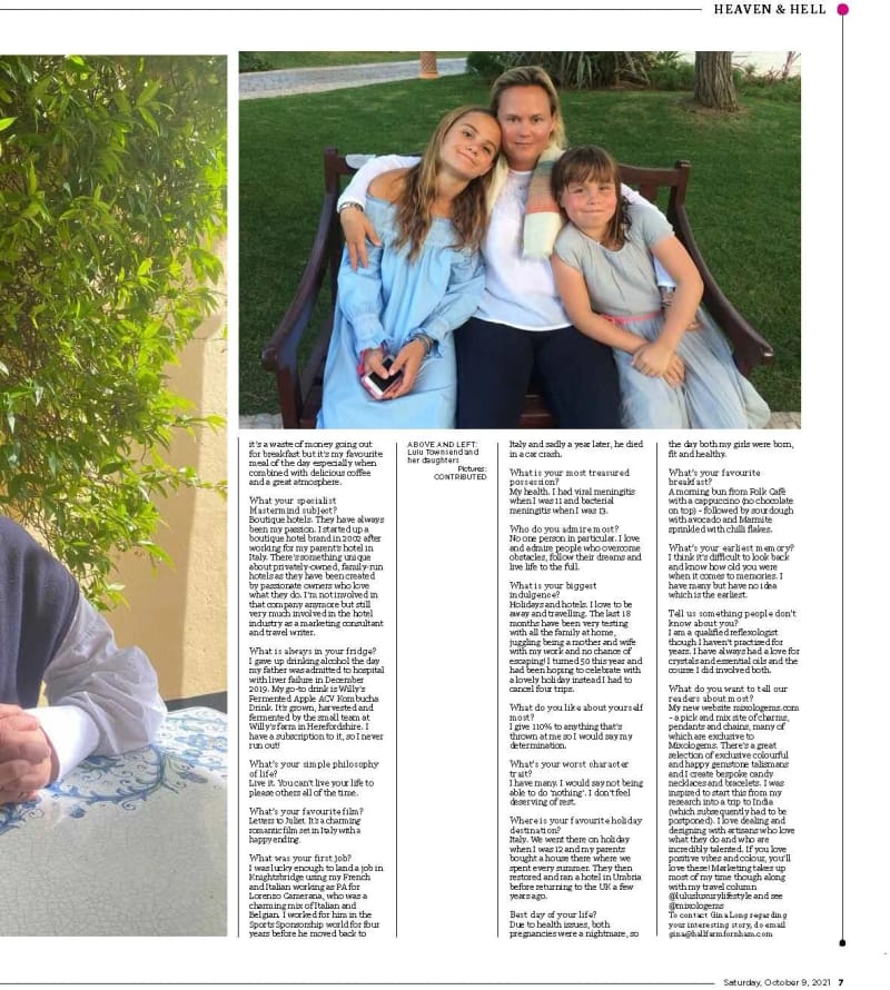 Interview with Gina Long in the East Anglian Daily Times, second page