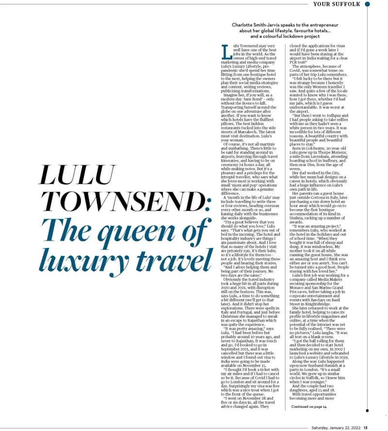 East Anglian Daily Times Weekend magazine, January 2022, second page