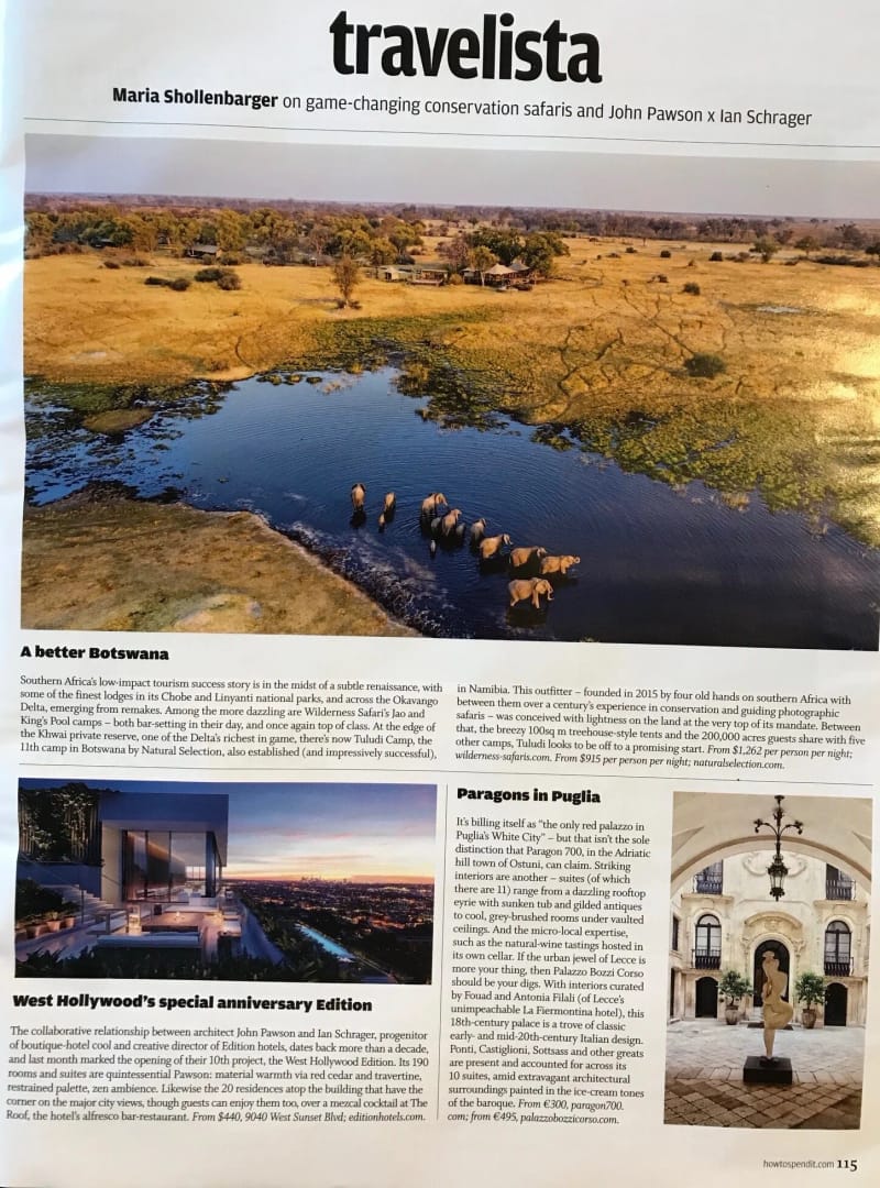 How To Spend It, Travelista page, Paragons in Puglia, on Paragon 700, Ostuni