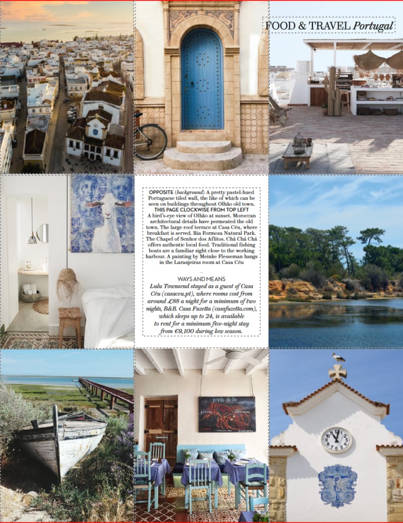 House & Garden, April 2022, Quite a Catch, collage of Portugal images