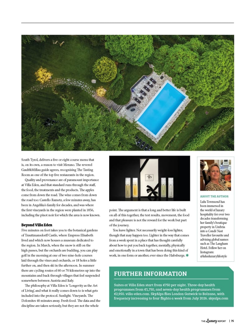 The Luxury Report, Summer 2026, Villa Eden, fourth page of the feature