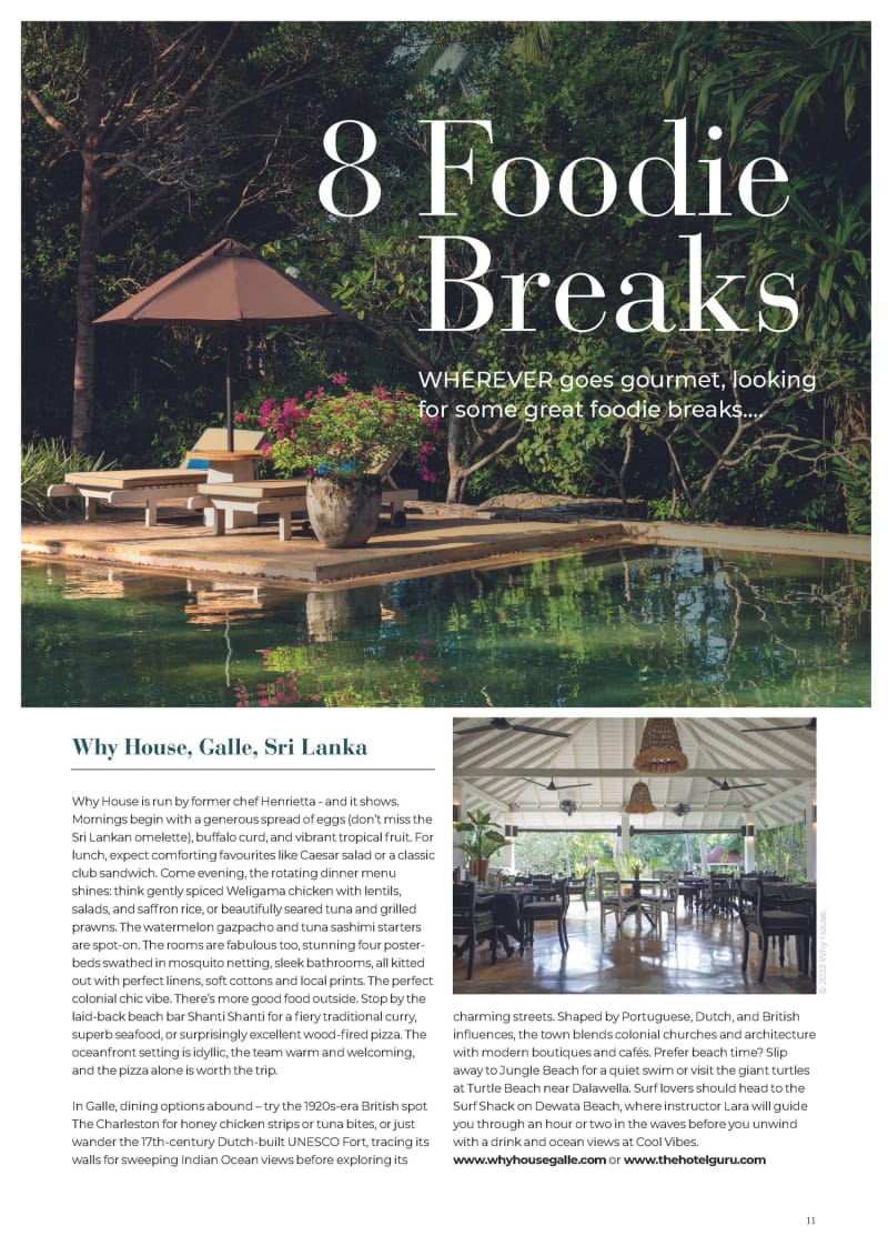 Wherever magazine, Lisbon issue, Top Foodie Hotels, first page