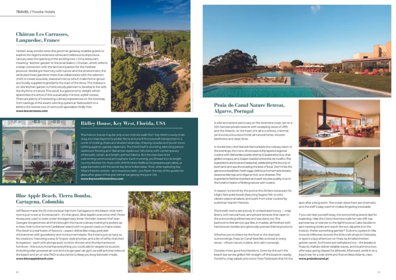 Wherever magazine, Lisbon issue, Top Foodie Hotels, second page