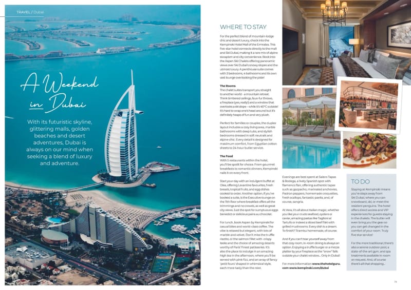 Wherever magazine, Algarve issue, A Weekend in Dubai, first page