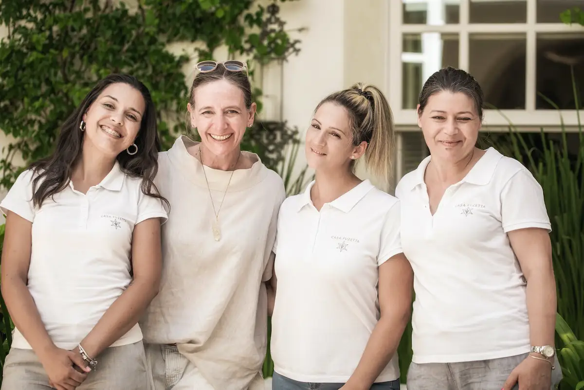 Tara Donovan (second from the left) and team at Casa Fuzetta